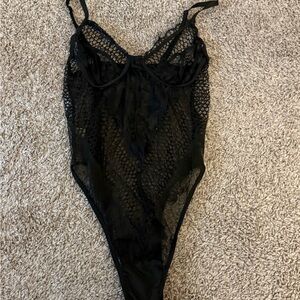 Elegant Black Lace Bodysuit